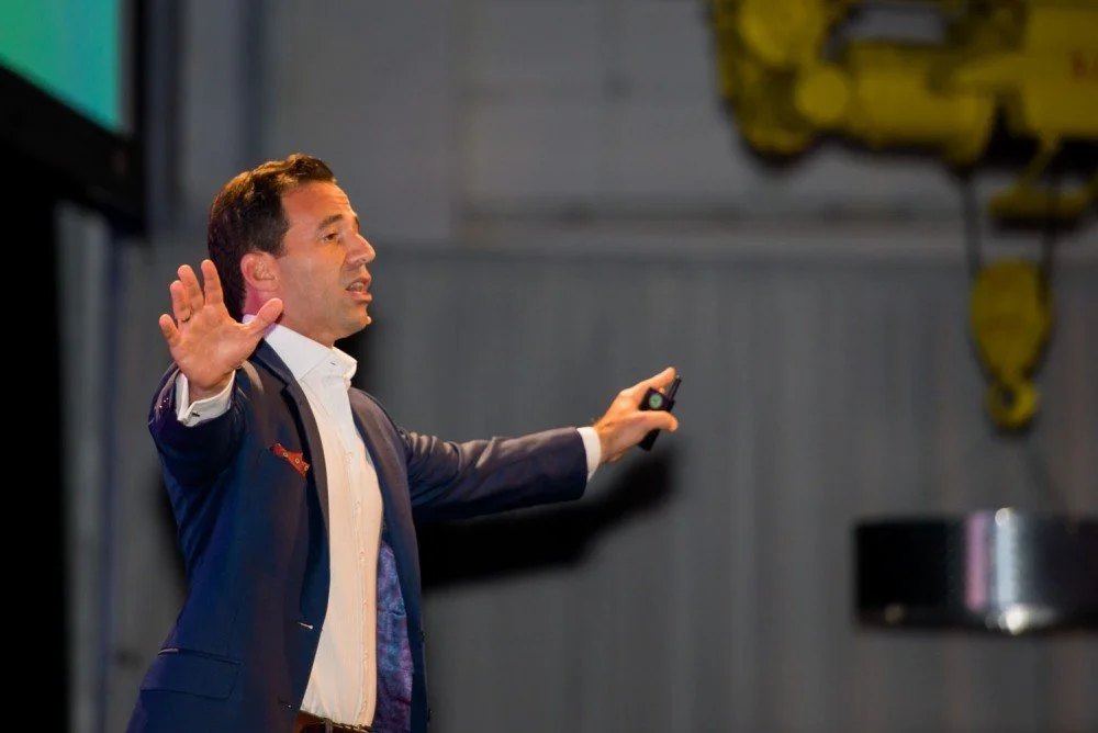 Chris Dessi delivering a keynote