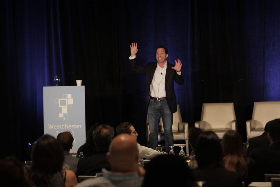 Chris Dessi on stage at the Westchester Digital Summit